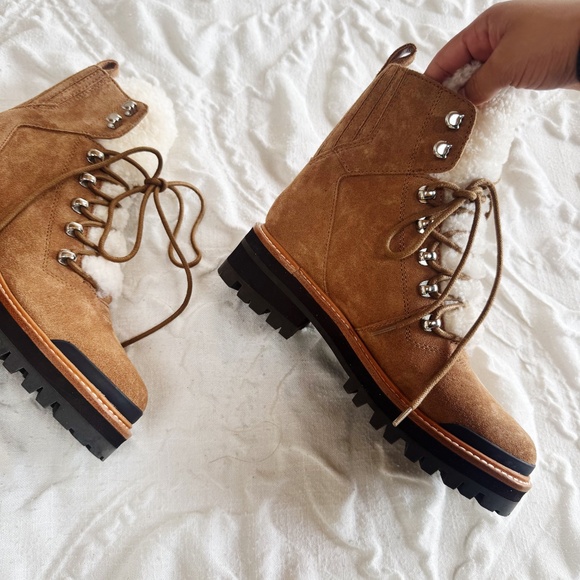 Marc Fisher Izzie Genuine Shearling Lug Sole Boot New - Picture 5 of 11